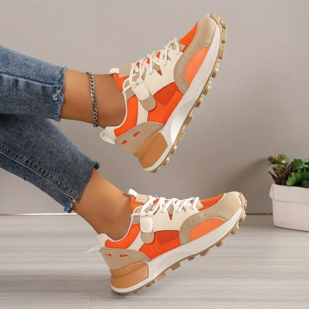 CAMILLA - SNEAKERS IN RETE ARANCIONE