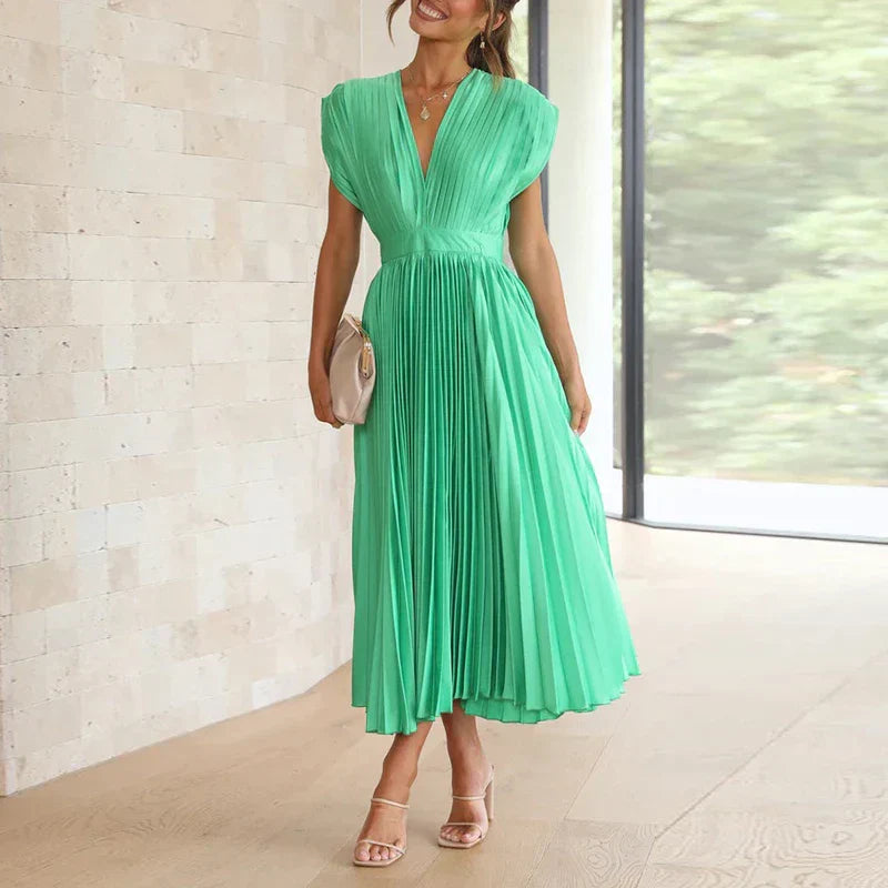 CARLA - MAXI ABITO CON SCOLLO A V E PINCES