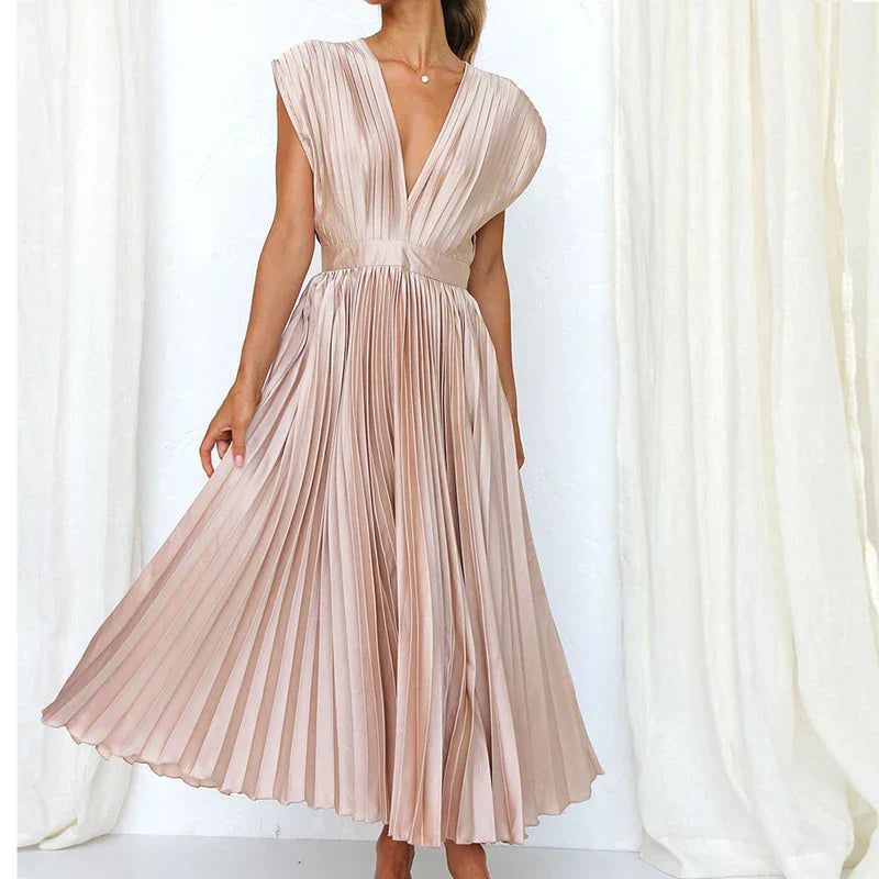 CARLA - MAXI ABITO CON SCOLLO A V E PINCES