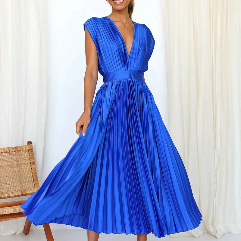 CARLA - MAXI ABITO CON SCOLLO A V E PINCES