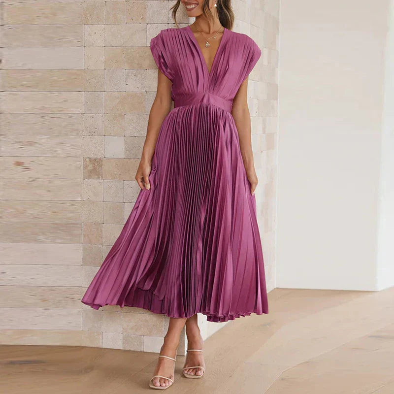 CARLA - MAXI ABITO CON SCOLLO A V E PINCES