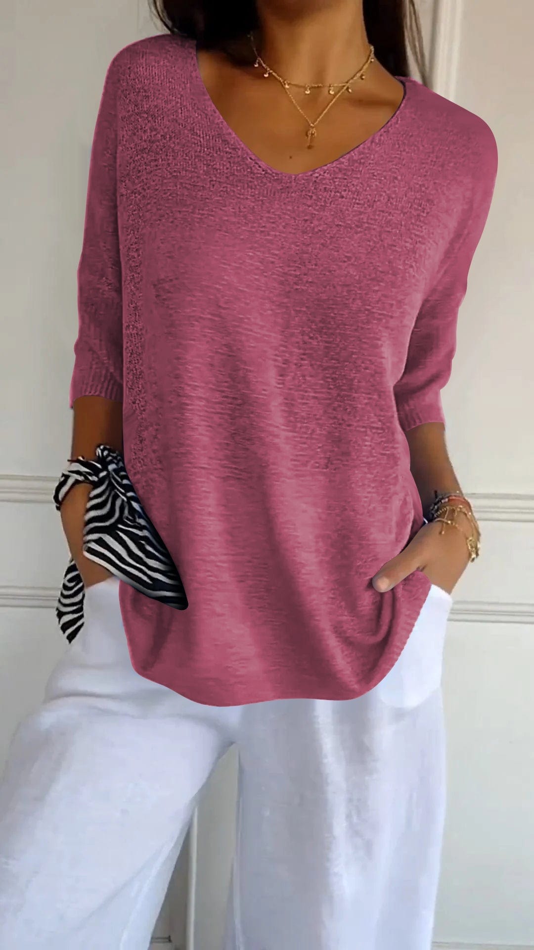 RIA™ | MAGLIA CLASSICA CON SCOLLO A V