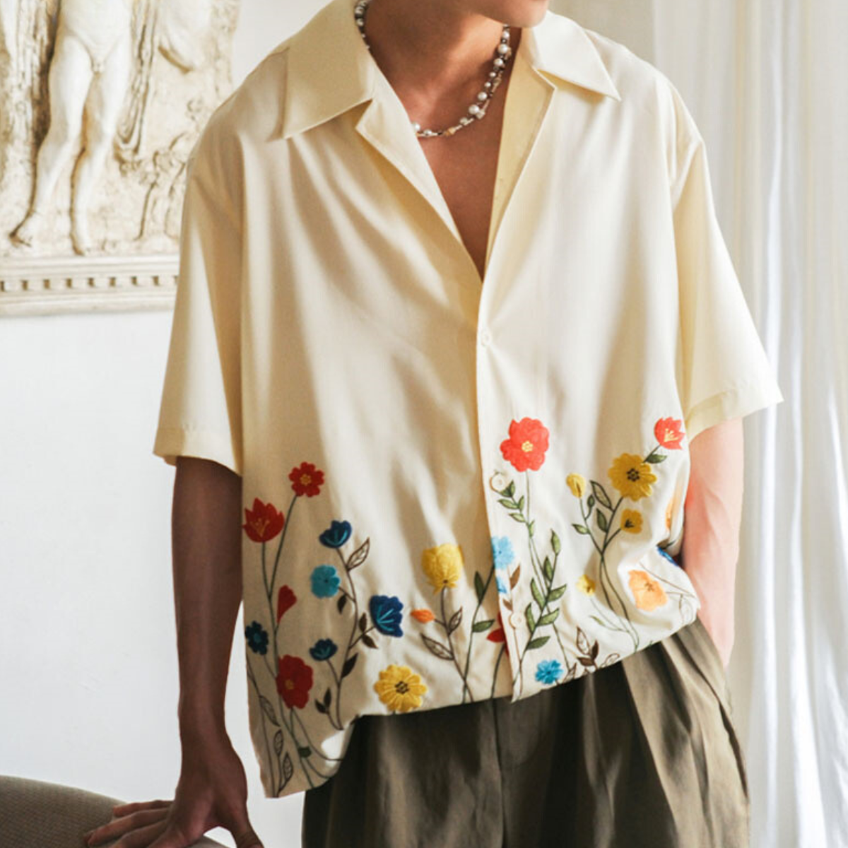 CARLO - CAMICIA DA UOMO CON FIORI