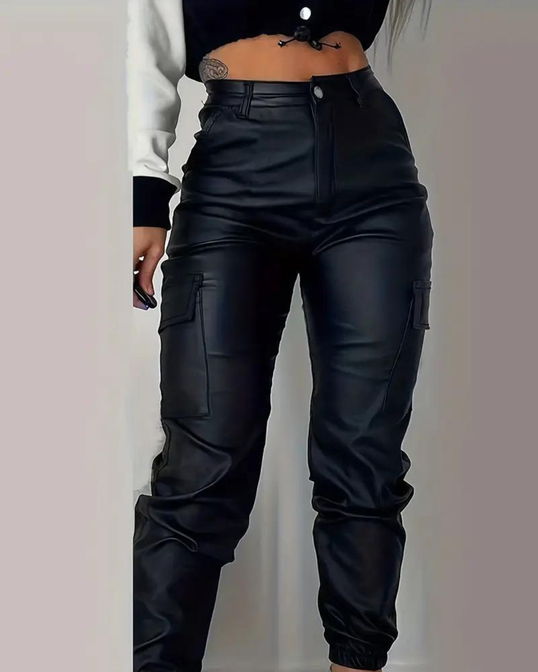 ANTONELLA - PANTALONI IN PELLE NERA PREMIUM
