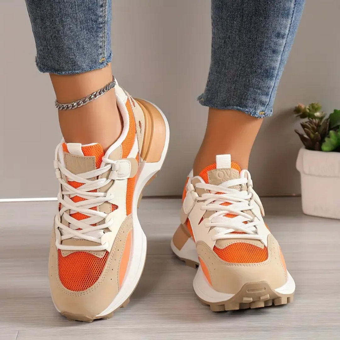 CAMILLA - SNEAKERS IN RETE ARANCIONE