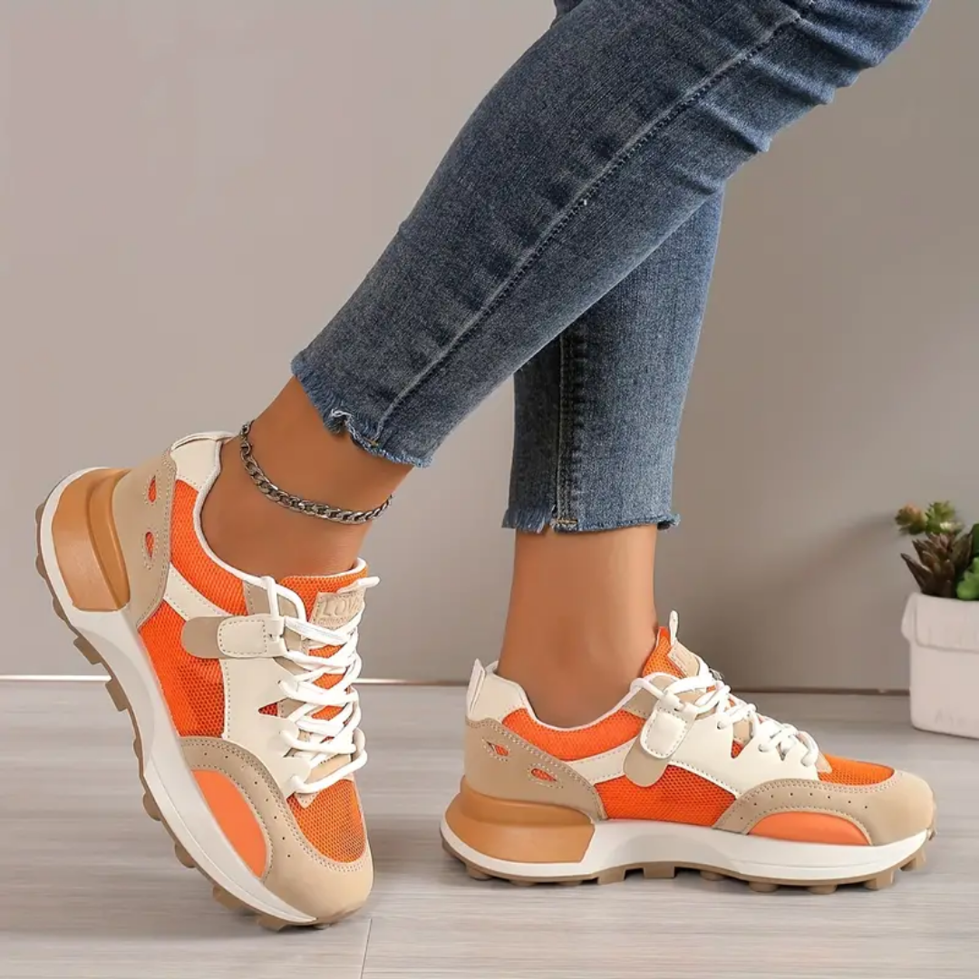 CAMILLA - SNEAKERS IN RETE ARANCIONE