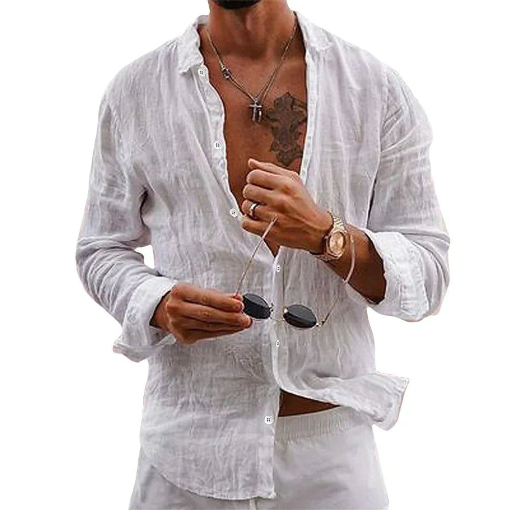 HENDERSON - CAMICIA ESTIVA IN COTONE E LINO
