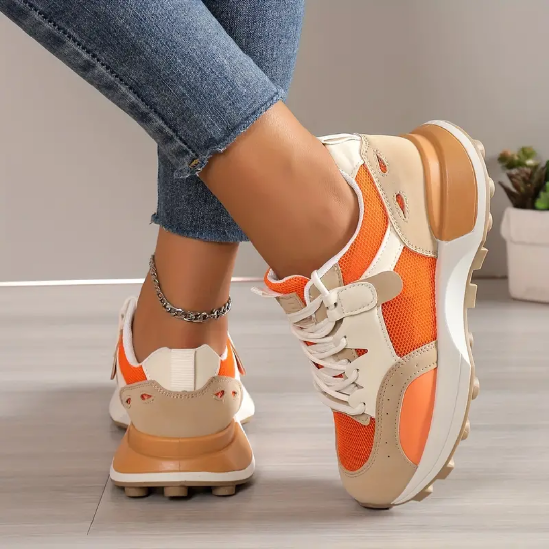 CAMILLA - SNEAKERS IN RETE ARANCIONE