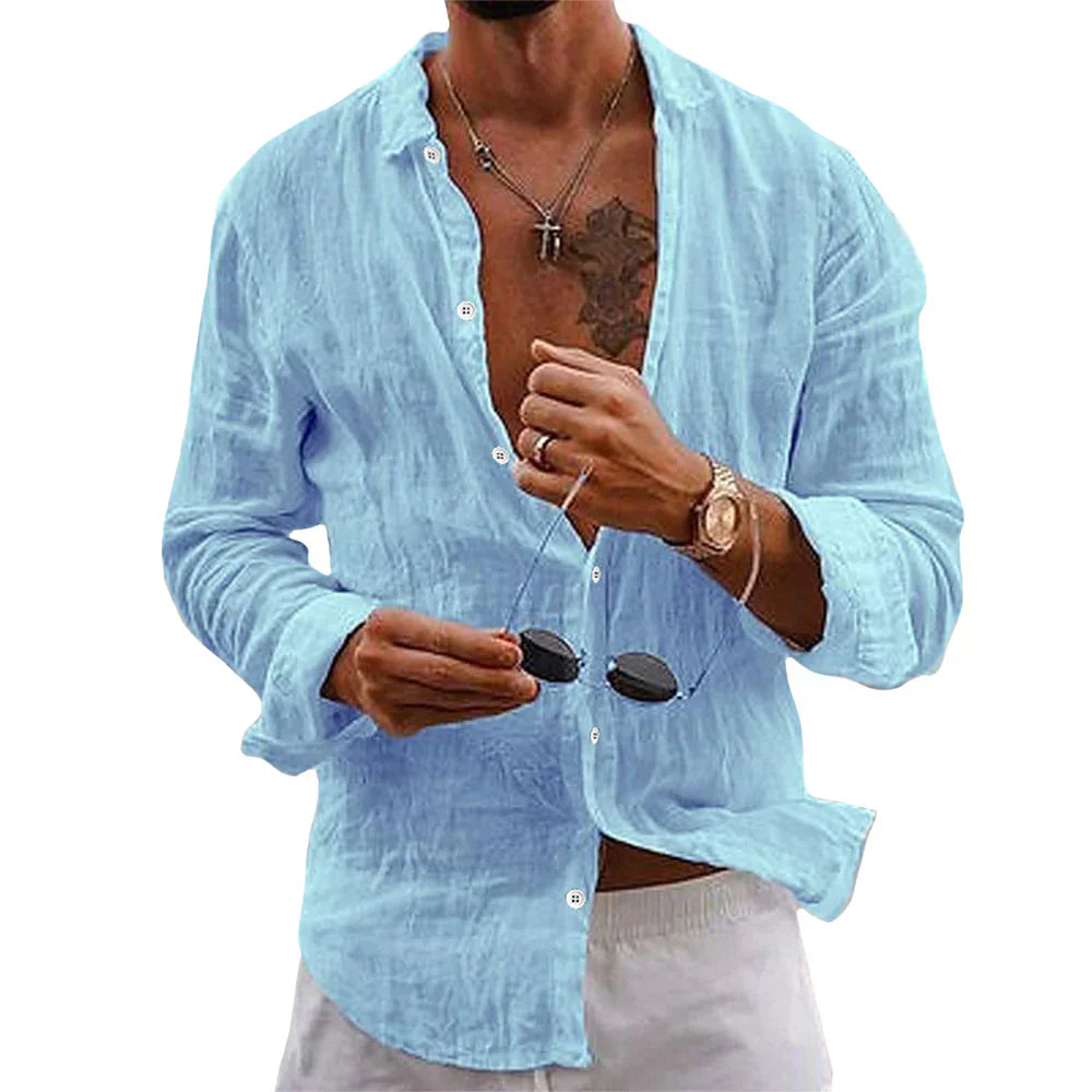 HENDERSON - CAMICIA ESTIVA IN COTONE E LINO