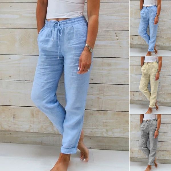 LORA - PANTALONI ELEGANTI IN LINO-COTONE