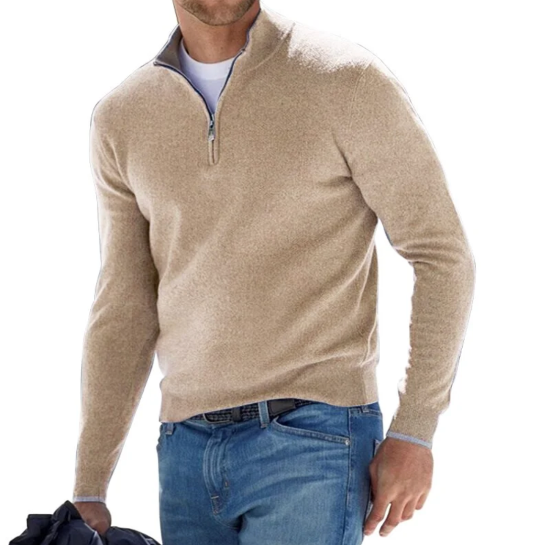 ENZO - MAGLIONE CON MEZZA ZIP