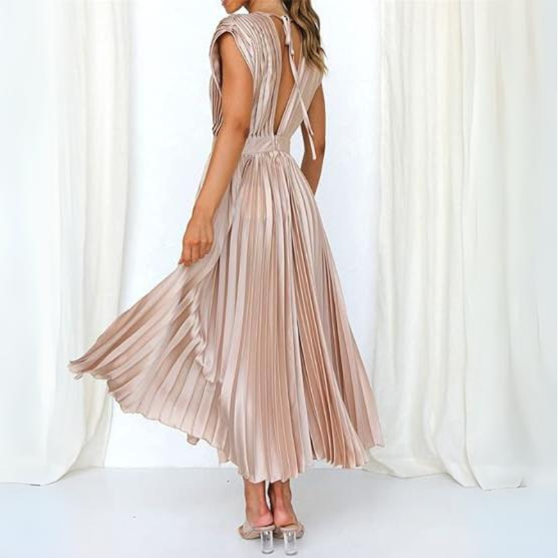 CARLA - MAXI ABITO CON SCOLLO A V E PINCES
