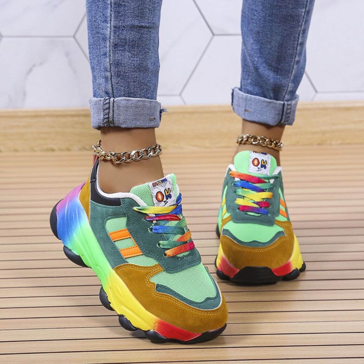 Aurora™ - Sneakers Ortopediche Colorate per Comfort e Stile
