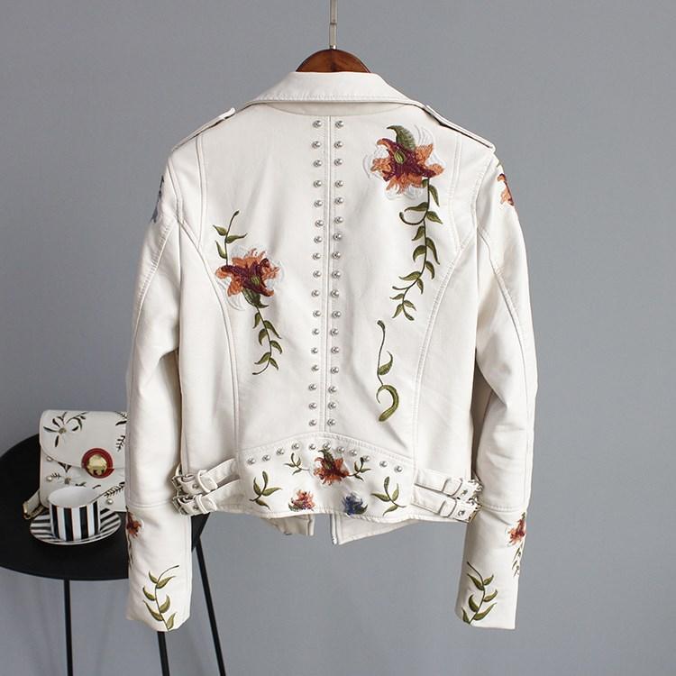 ELLA - GIACCA IN PELLE FLOREALE