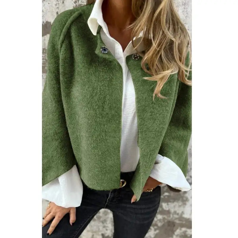 CELINE - CARDIGAN IN LANA CON SCOLLO ROTONDO E MANICHE LUNGHE