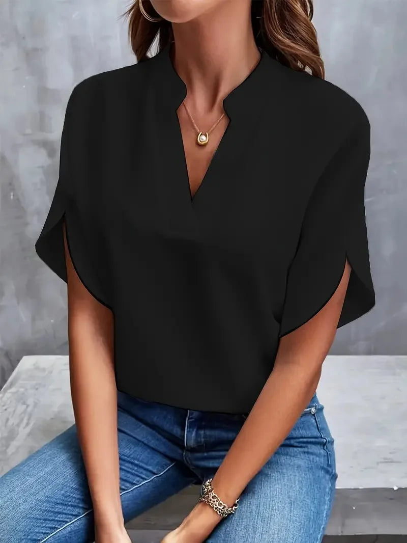 Deborah™ | Camicia con Collo a V Morbida e Raffinata