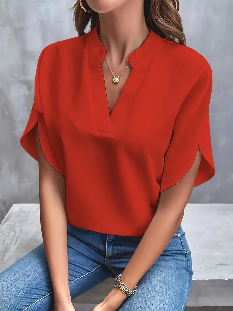 Deborah™ | Camicia con Collo a V Morbida e Raffinata