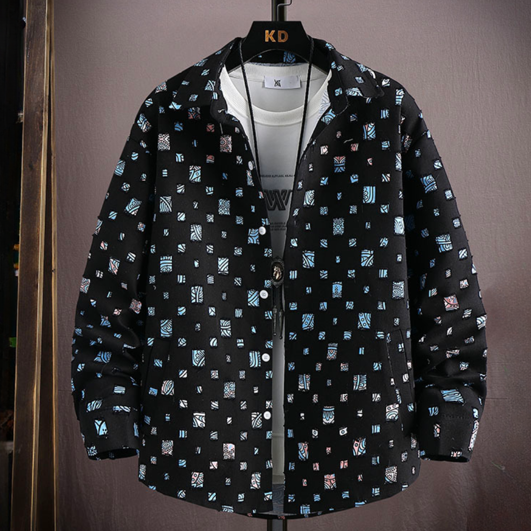SIMONE - DENIM SFRANGIATO A MANICA LUNGA