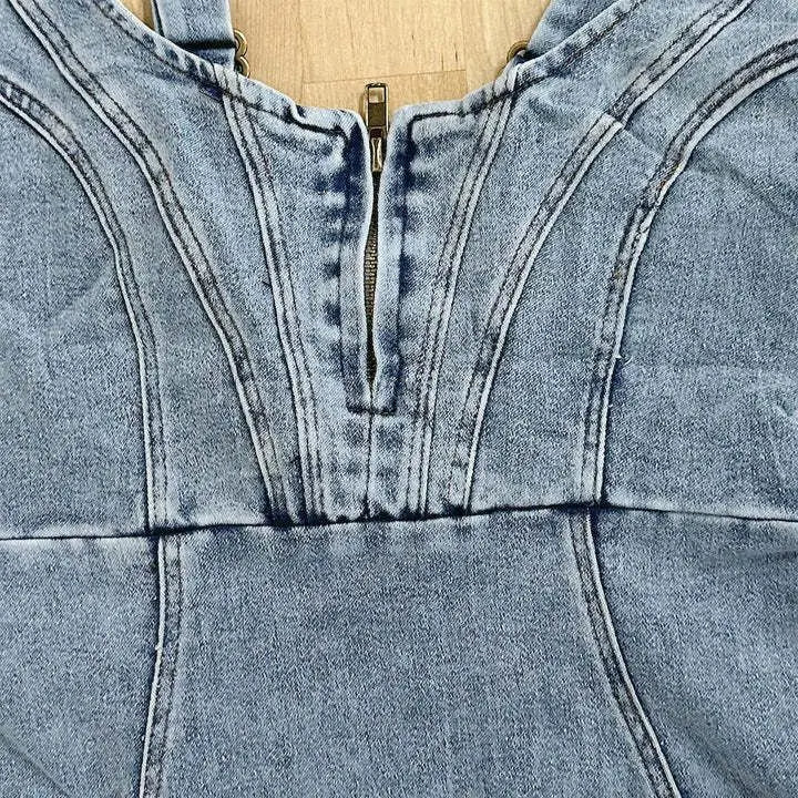 DILETTA - ABITO IN DENIM CON SPALLINE REGOLABILI