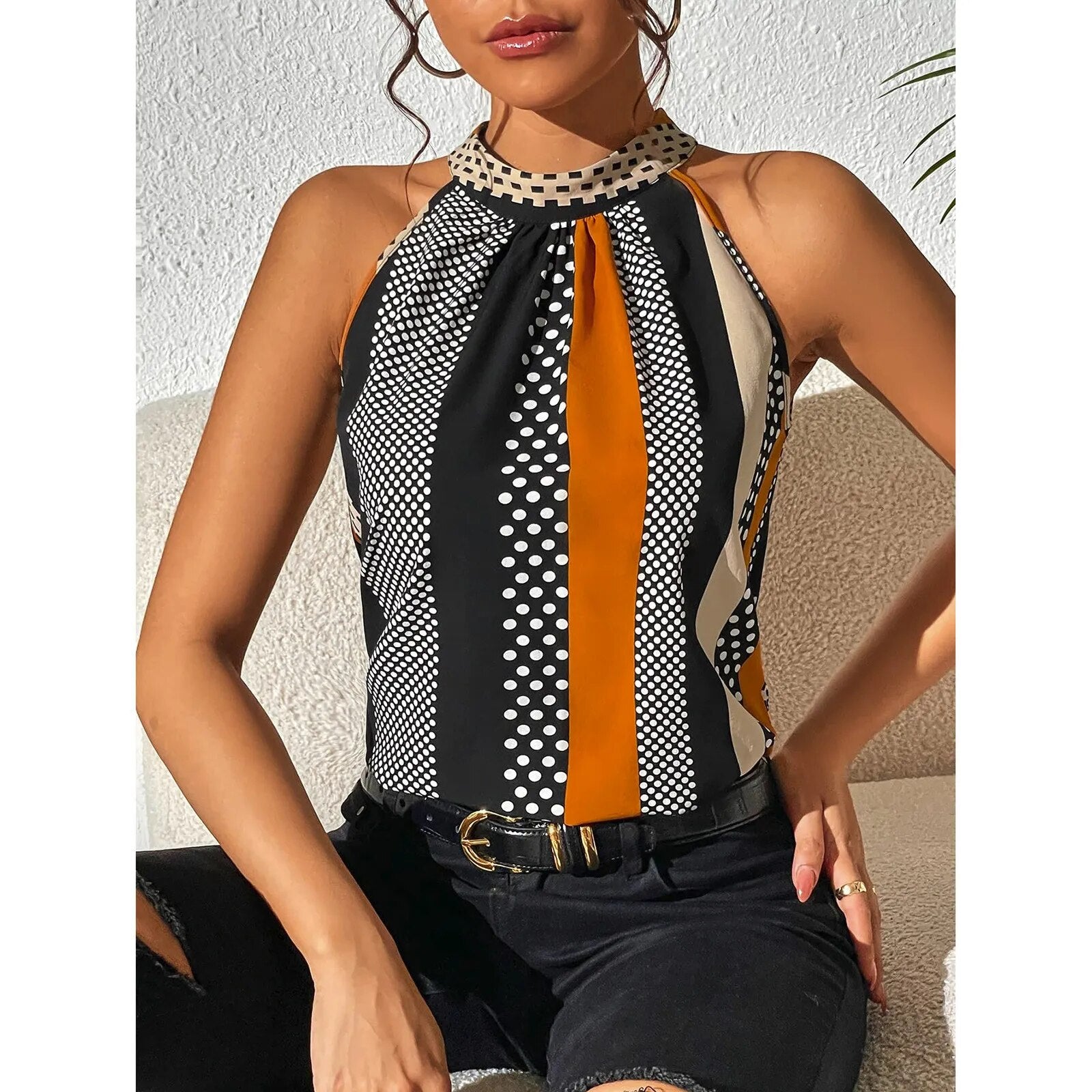 CIARA - TOP ELEGANTE A RIGHE