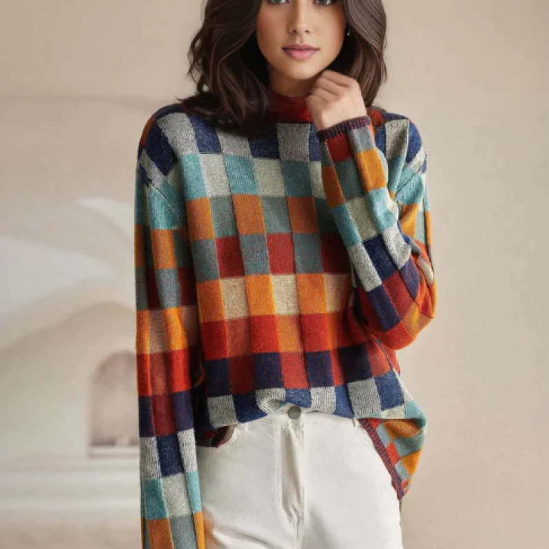 ANNA - MAGLIONE CHECKERED LUXE AUTUNNALE