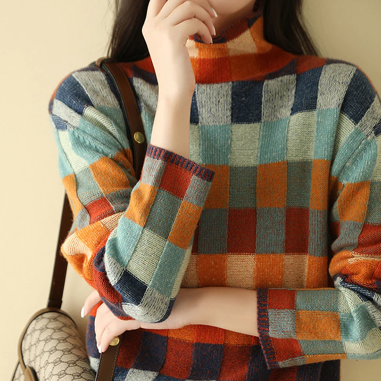 ANNA - MAGLIONE CHECKERED LUXE AUTUNNALE