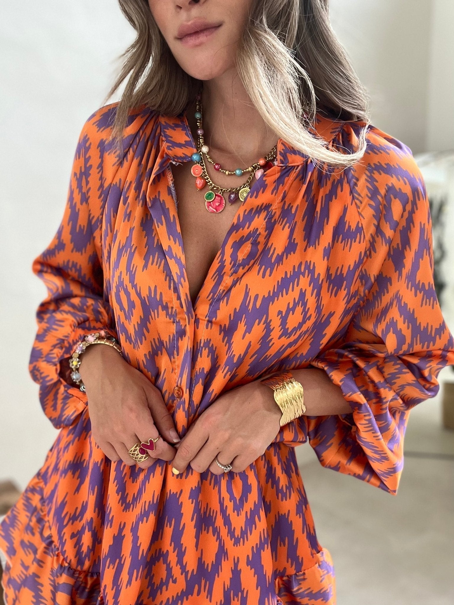 COSIMA - VESTITO CHIC ARANCIONE TURTLE