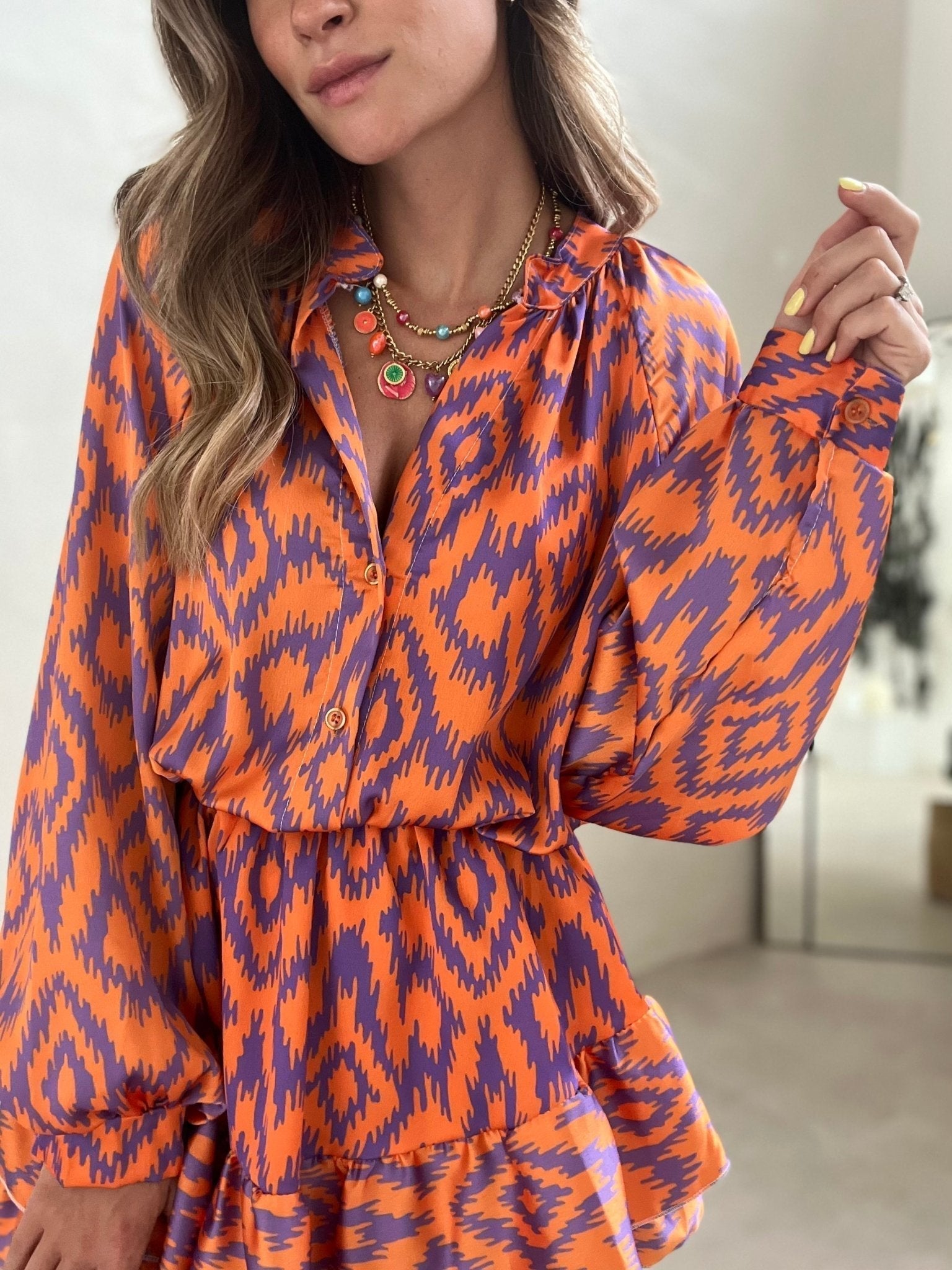 COSIMA - VESTITO CHIC ARANCIONE TURTLE