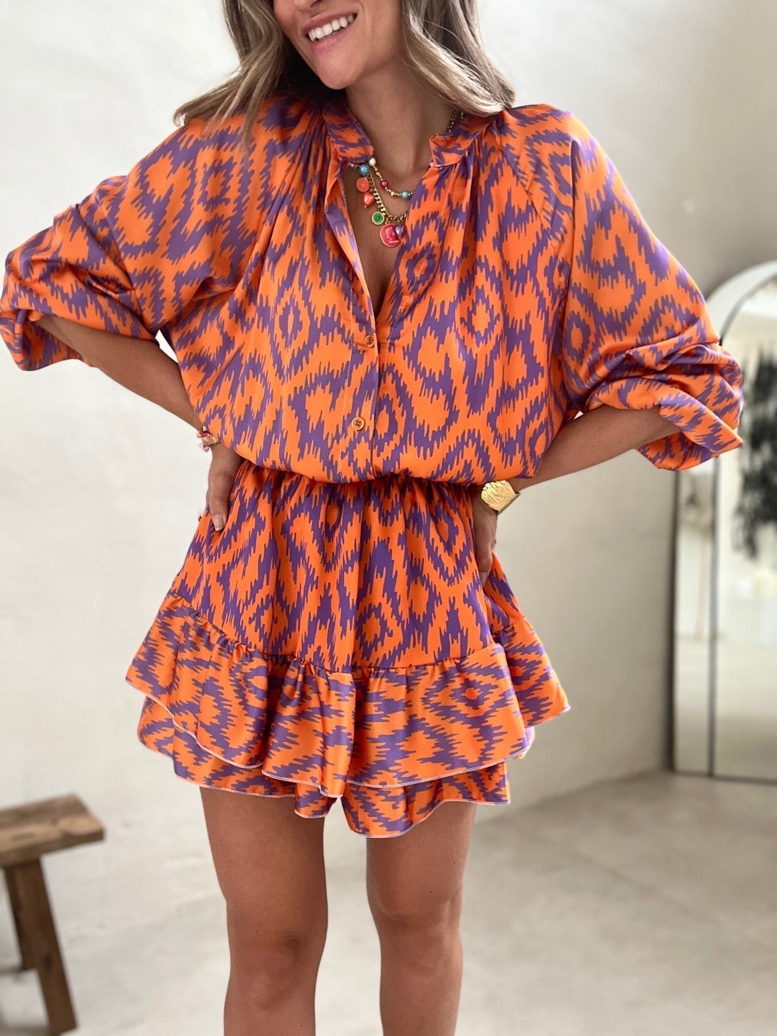 COSIMA - VESTITO CHIC ARANCIONE TURTLE