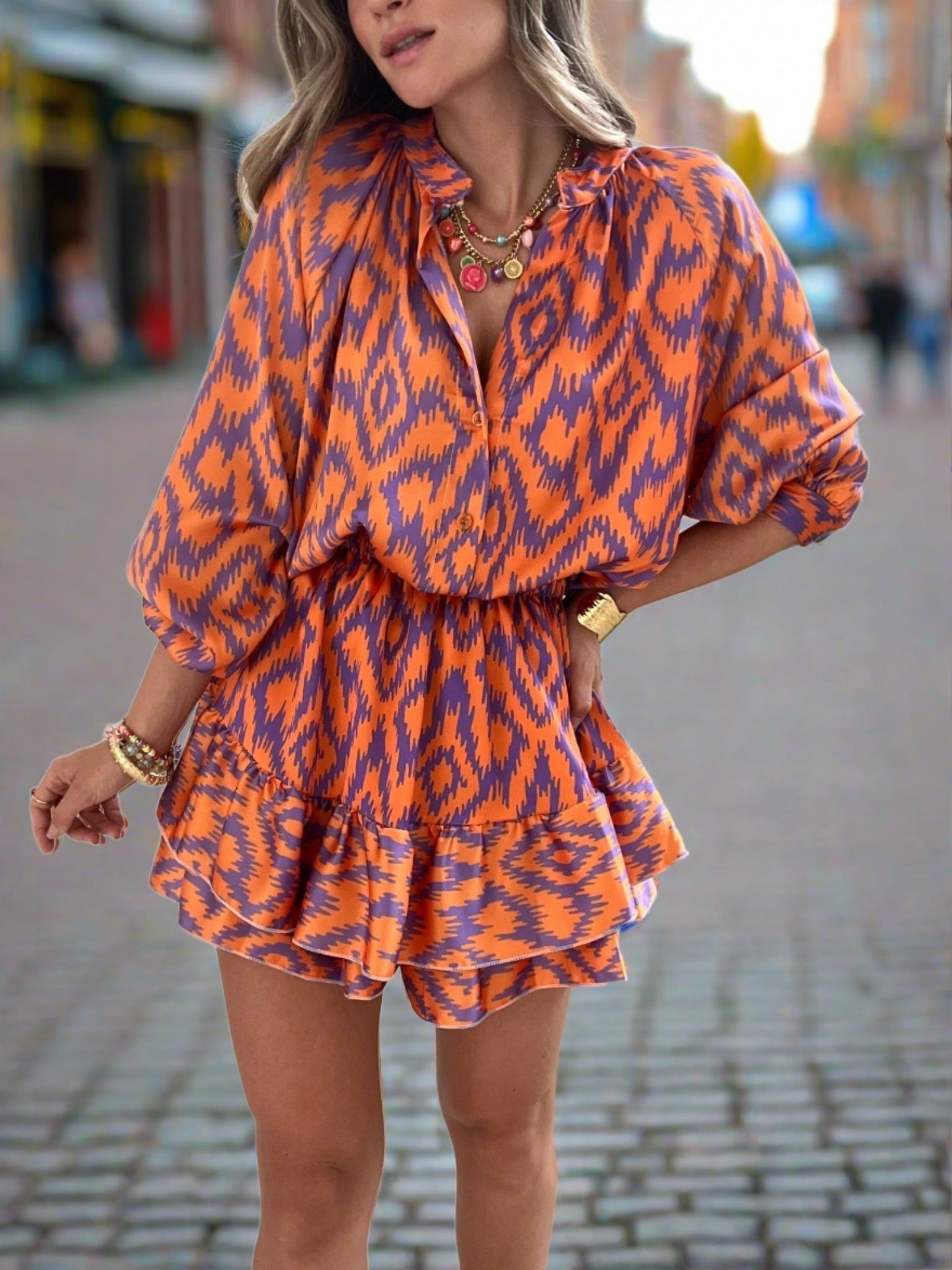 COSIMA - VESTITO CHIC ARANCIONE TURTLE