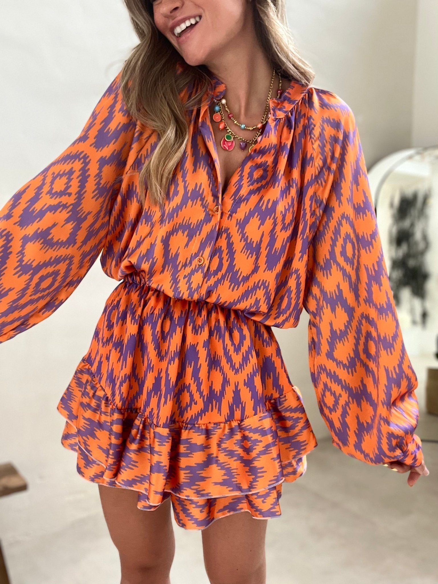 COSIMA - VESTITO CHIC ARANCIONE TURTLE
