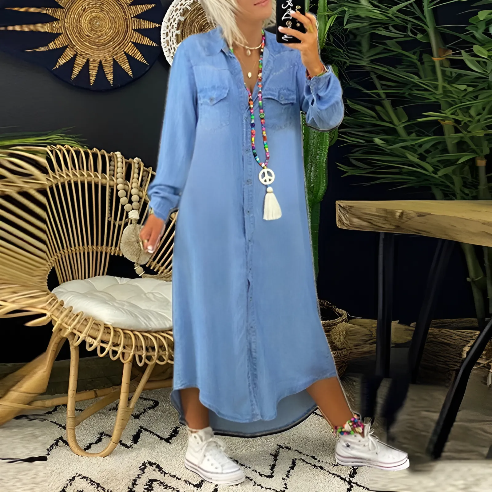 BEATRICE - ABITO CAMICIA VERSATILE IN DENIM