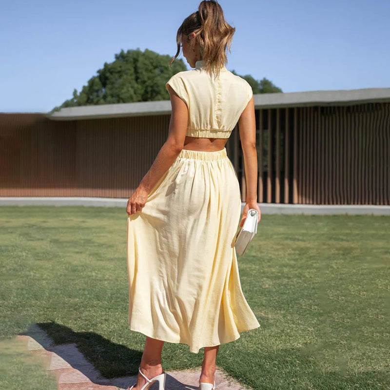VITTORINA | LUXE ABITO CON SCOLLO A PIEGHE