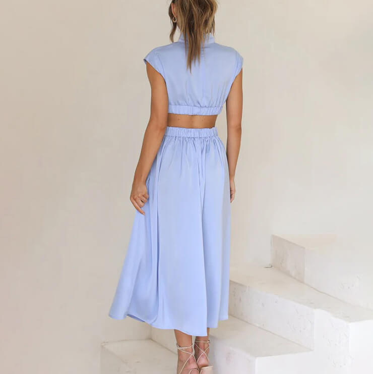 VITTORINA | LUXE ABITO CON SCOLLO A PIEGHE