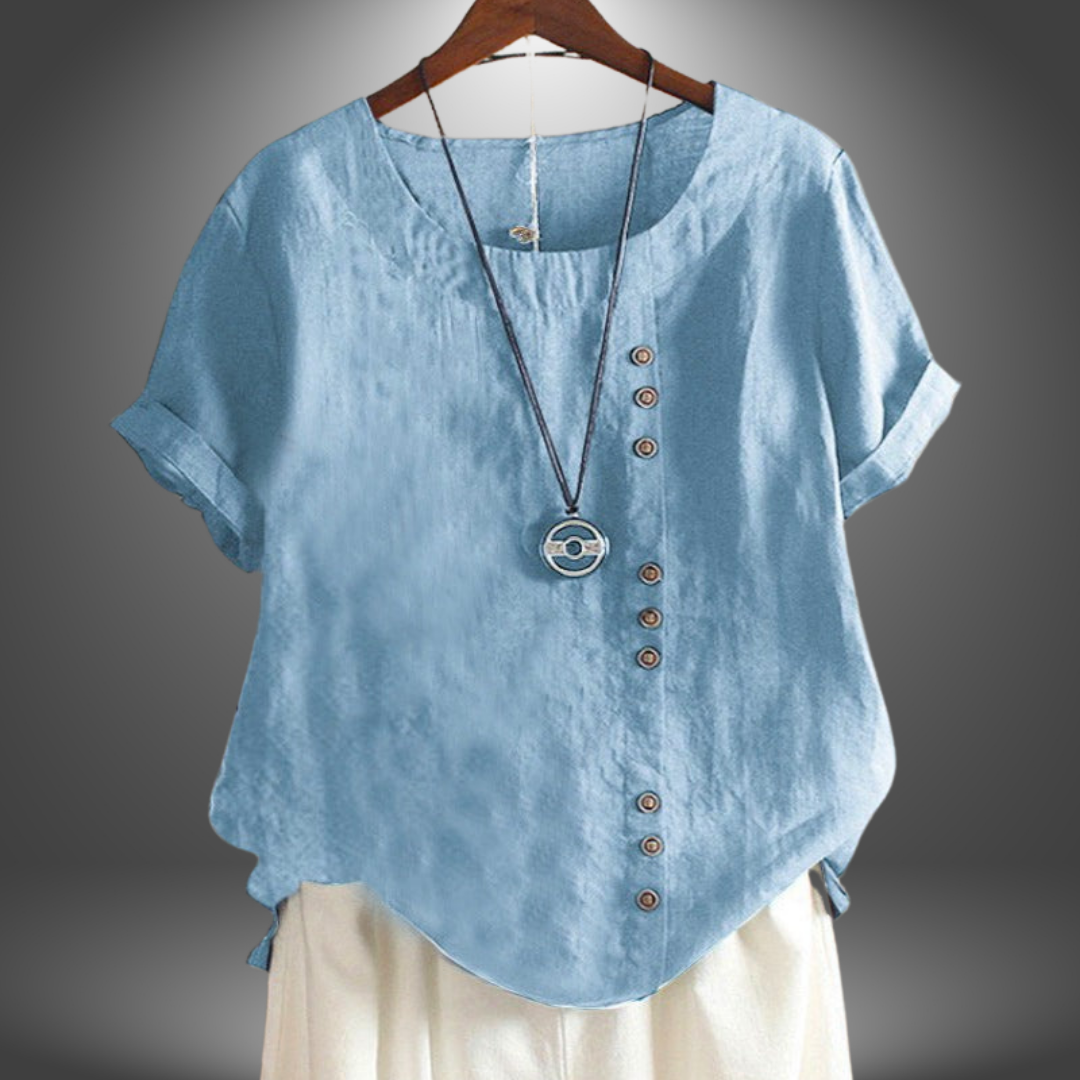 Chiara | Blusa Artigianale in Lino da Donna