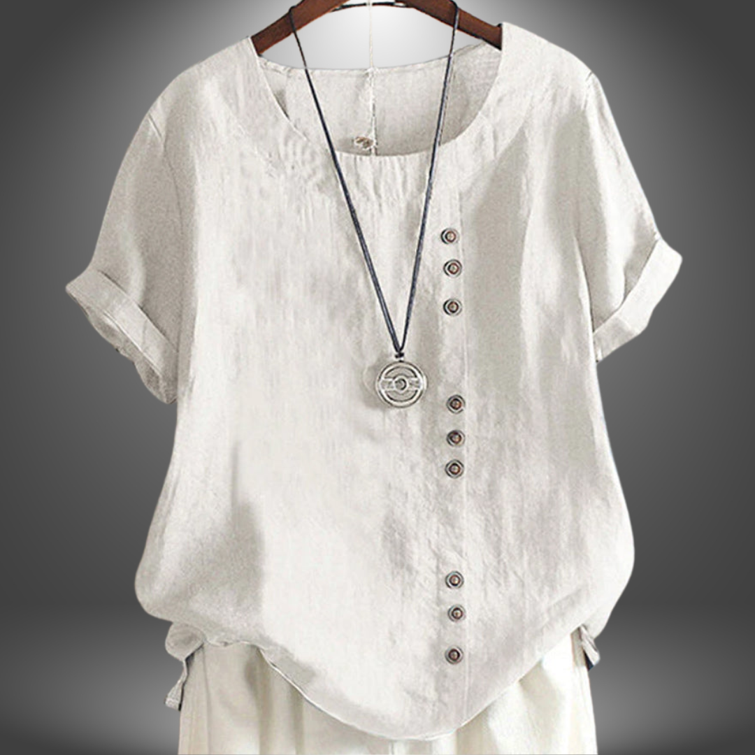 Chiara | Blusa Artigianale in Lino da Donna