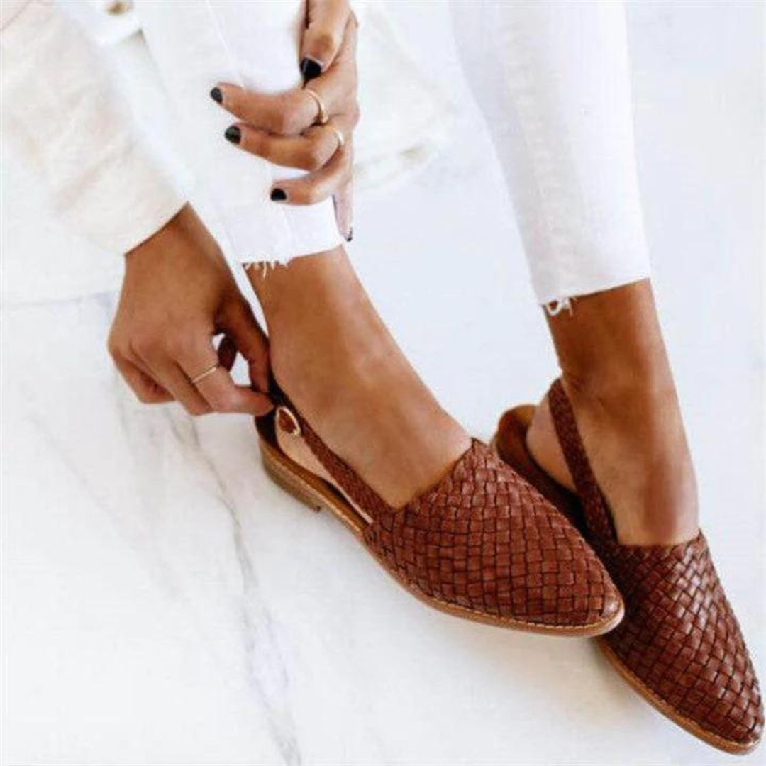 Arielle-Claire™ | Sandali Bassi Artigianali Eleganti e Confortevoli