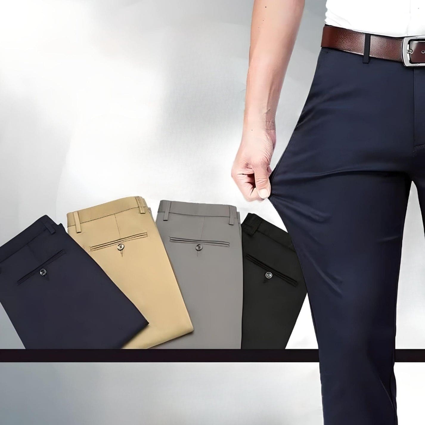 ERMANNO - PANTALONI CLASSICI DA UOMO ELASTICIZZATI